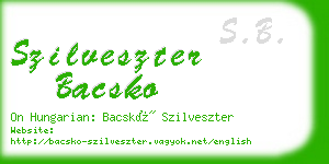 szilveszter bacsko business card